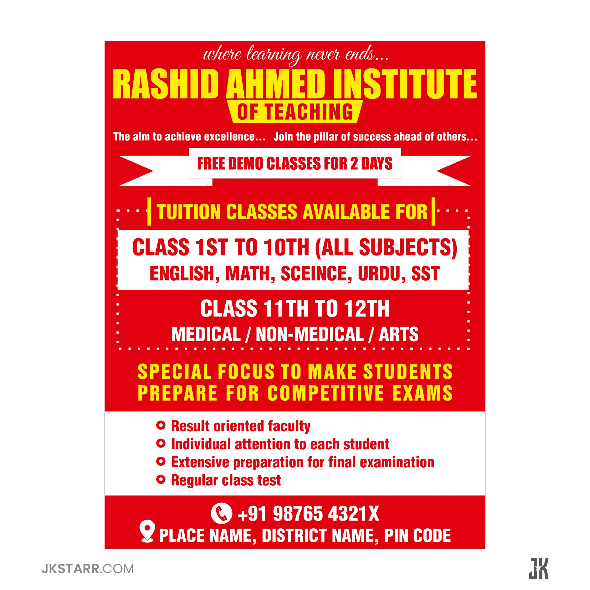 Rashid Ahmed Institute Teaching