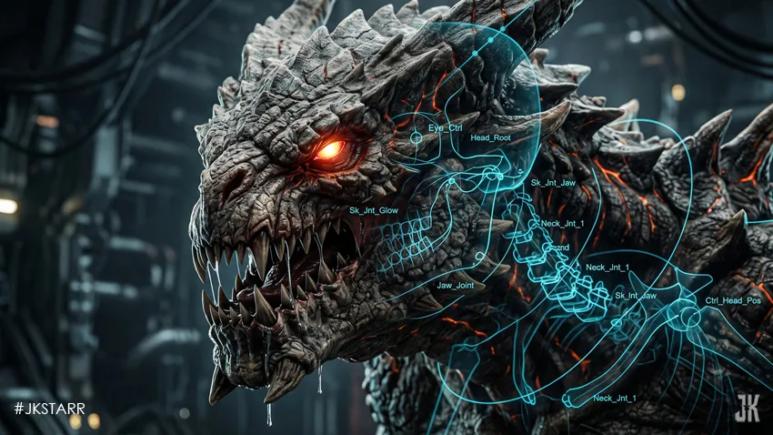 3D creature modeling, rigging, and texturing process for modern VFX movies