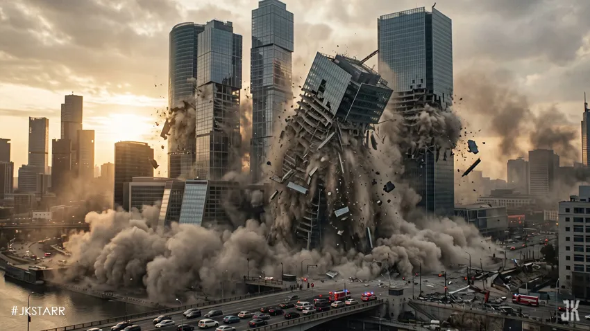 Large-scale city destruction and physics simulation in modern visual effects